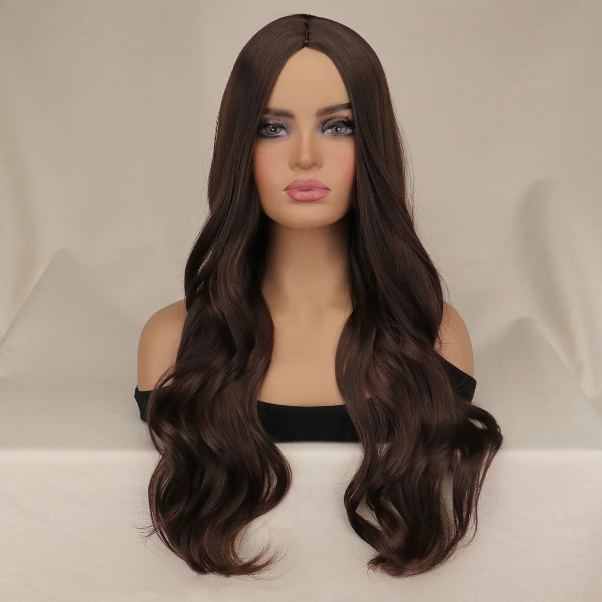Long Black Wavy Synthetic Wig for Women – Natural Look, Heat-Resistant Curly Hair for Daily Wear & Cosplay