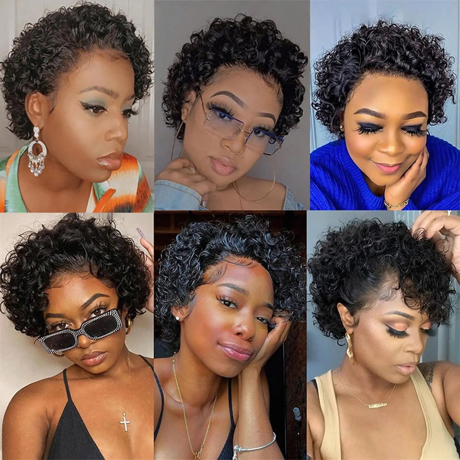 Curly Pixie Cut Lace Front Wig – 13x4 Human Hair Short Bob Wig for Women