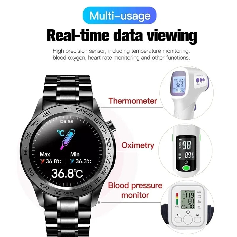 LIGE GPS Smartwatch for Men – Steel Band, Fitness Tracker, Waterproof