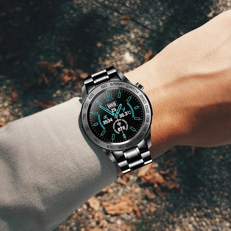 LIGE GPS Smartwatch for Men – Steel Band, Fitness Tracker, Waterproof