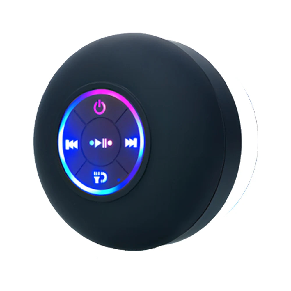 Portable Bluetooth Speaker with LED – IPX4 Waterproof, Suction Cup, Mini Outdoor Stereo